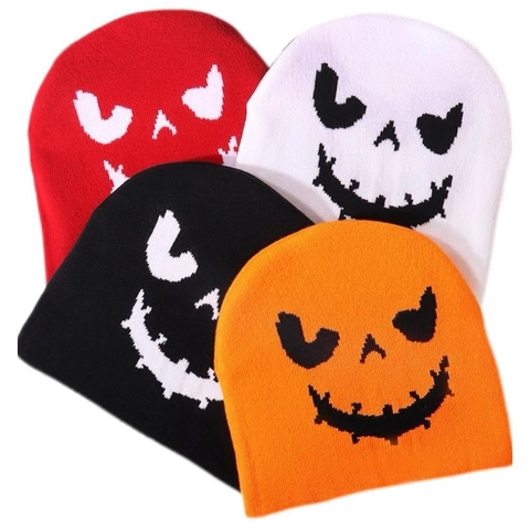 Halloween Gebreide Beanie Muts Acryl Warm Pompoen Geest Patroon Jacquard Hip Hop Streetwear Unisex