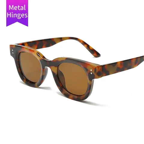 Occhiali Da Sole Retro Protezione UV400 Montatura PC Lente AC Rivetti Metallici Moda Vintage Esterno Per Donne Uomini