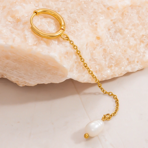 18K Gold Plated Stainless Steel Freshwater Pearl Earrings Fashion Rhinestone Drop Stud Earrings For Women Jewelry Gift
