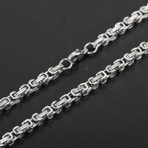 Byzantijnse Ketting Roestvrij Staal Schakelketting Streetwear Hip Hop Punk Sieraden Voor Heren En Dames