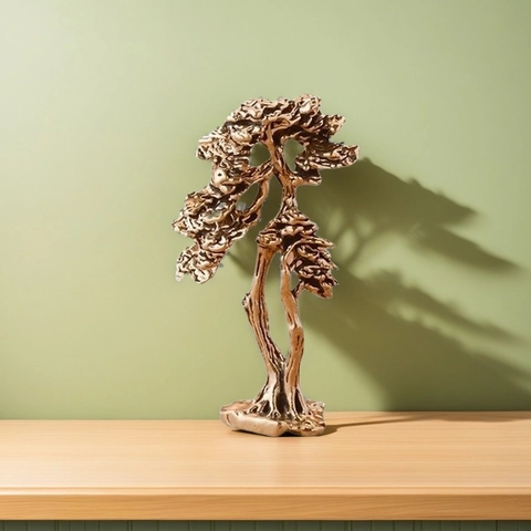 Kieferbaum Ornament Legierung Bronze Finish Schreibtisch Figur Haus Büro Deko Zen Stil Skulptur Landschaft Dekoration