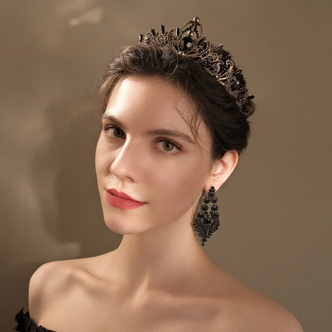 Vintage Barock Krone Tiara Für Hochzeit Braut Party Elegante Legierung Strass Kristall Haarschmuck Für Frauen