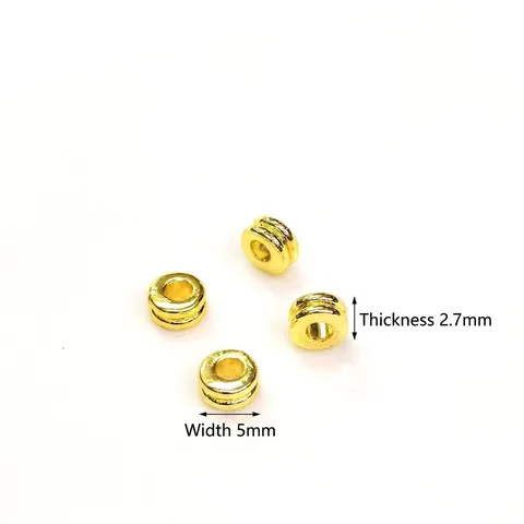 Metal Spacer Beads Double Layered Gold Plated Color Preserving For DIY Jewelry Making Handmade Accessories