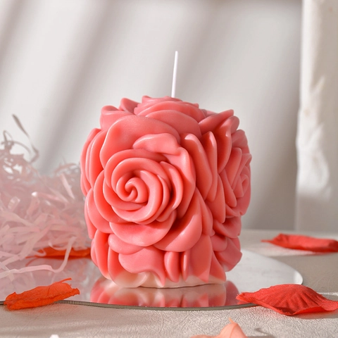 Stampo Per Candele In Silicone A Colonna Di Rose Fai Da Te Fatto A Mano Aromaterapia Diffusore Pietra Gesso Rilievo Romantico Souvenir
