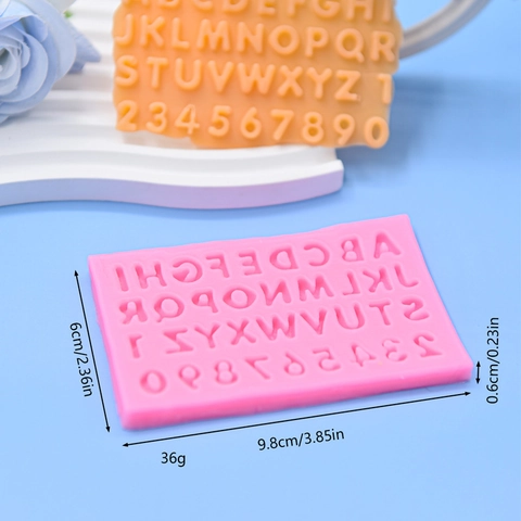 Uppercase English Letters And Numbers Silicone Mold For DIY Cake Fondant Chocolate Resin Clay Pink Bakeware Tool