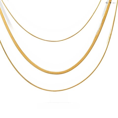 Collar de Cadena de Serpiente Multicapa de Acero Inoxidable Minimalista para Mujer Joyería con Colgante de Corazón Chapado en Oro 18K