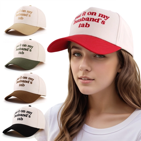 Baseball Kappe Trucker Hut Kontrastfarbe Baumwolle Polyester Bestickte Buchstaben Humorvoller Slogan Verstellbarer Sonnenhut