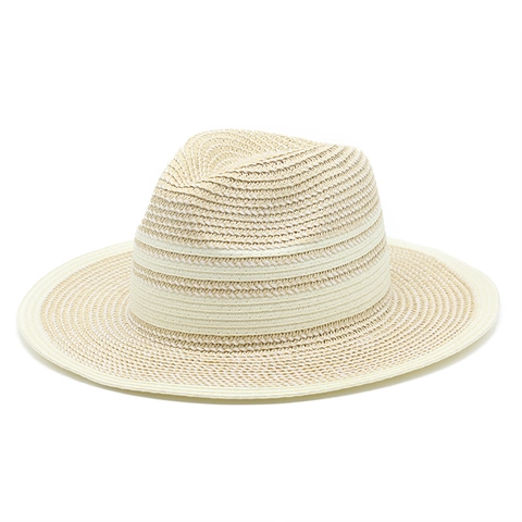 Cappello Fedora di Paglia Estivo Unisex a Tesa Larga Protezione Solare Cappello Panama per Spiaggia Viaggio Vacanza Uomo Donna Cappello da Sole Traspirante