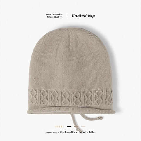 Berretto Invernale Foderato In Pile Maglia Spessa Calda Trecce Slouchy Skull Cap Con Coulisse Per Donna E Uomo