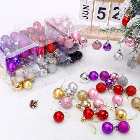 Christmas Ball Ornaments Mixed Textures Plastic Hanging Baubles For Holiday Tree Decoration Party Decor
