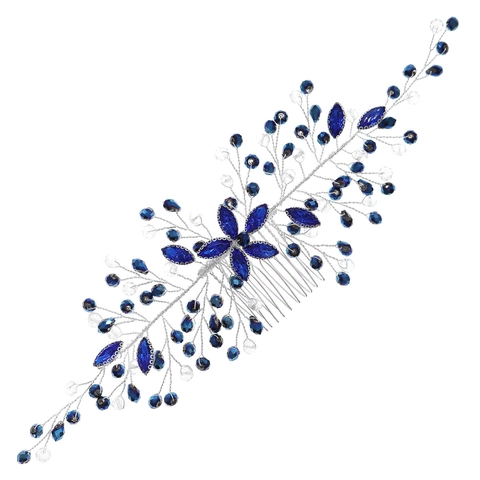 Bridal Hair Comb Crystal Rhinestone Floral Branch Design Handmade Wedding Party Evening Hair Accessories For Women