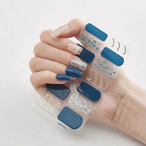 Pegatinas De Uñas Láser Lámina De Oro Purpurina Patrón De Mármol Autoadhesivo Envolturas De Esmalte De Uñas Impermeable Decoraciones DIY