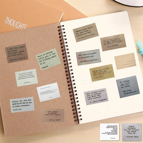 Vintage Literaire Citaat Stickers Waterdichte Matte Decals Voor Laptop Koffer Scrapbooking Retro Stijl Inspirerende Zinnen
