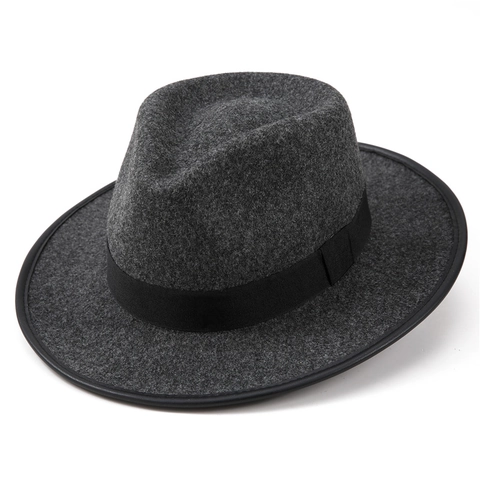 Vintage Western Cowboy Fedora Hut Für Damen Herren Breite Krempe Polyester Filz Jazz Hut Retro Britischer Stil Outdoor Sonnenschutz Hut