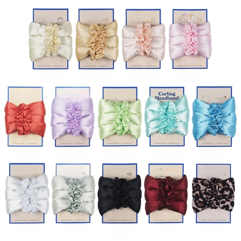 Ensemble de Bigoudis Sans Chaleur pour Femmes Bandeau de Bigoudi en Satin Sans Chaleur Avec Chou chous Outils de Coiffure