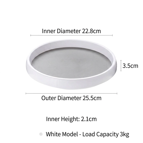 Lazy Susan Rotating Tray Plastic Non Slip Spinning Organizer Kitchen Cabinet Cupboard Fridge Countertop Circular Rack