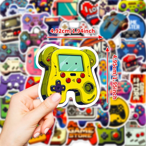 Autocollants Thème Jeu Imperméable Vinyle PVC Pour Ordinateur Portable Coque Téléphone Skateboard Gourde Manette De Jeu