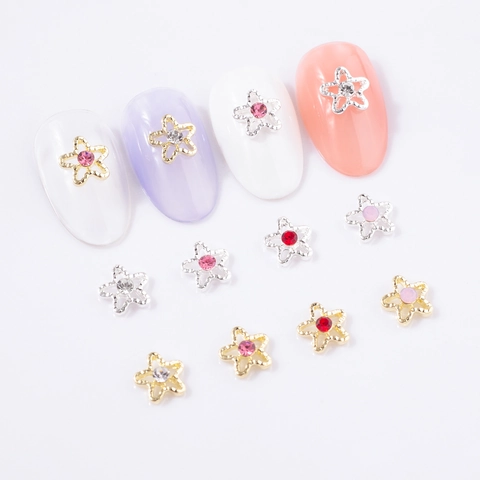 Charms Per Unghie Stella Cava Lega Strass Decorazioni Per Manicure 3D Pentagramma Accessori Per Gioielli DIY Stile Elegante