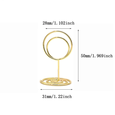 Desktop Metal Business Card Holder Memo Note Clip Spiral Base Table Number Stand Photo Organizer Wedding Office Decor