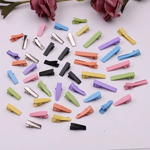 Mini Mollette Per Capelli Alligatore Opaco Colorato Metallo Clip A Becco D'Anatra DIY Produzione Di Gioielli Accessori Per Capelli