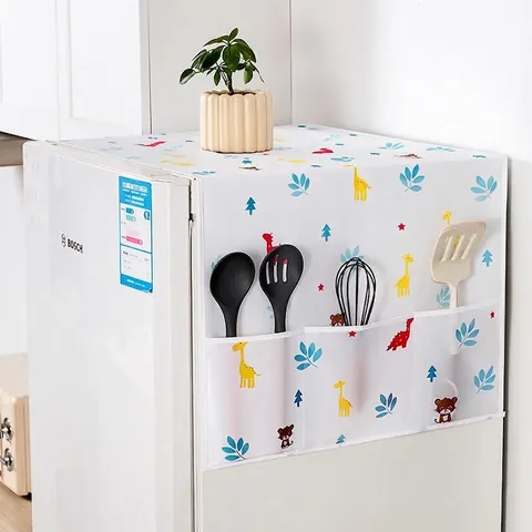 Koelkast Stofkap PEVA Waterdicht Beschermhoes Met Zijzakken Voor Wasmachine Noordse Stijl