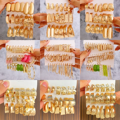 Geometrische Oorbellen En Studs Voor Dames Legering Kunstparel Rijnsteen Multi Stijl Sieraden Mode Accessoires