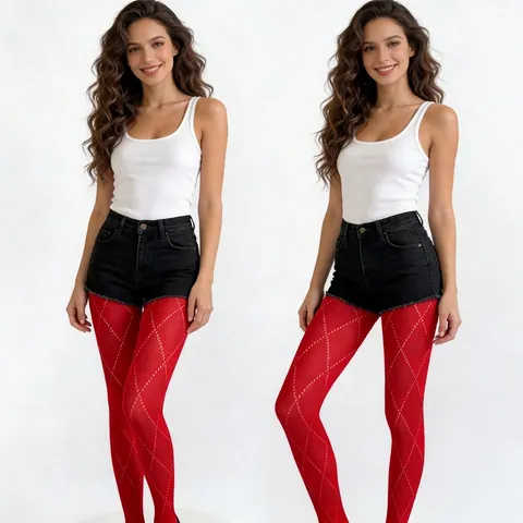 Women Argyle Tights Hollow Out Mesh Pantyhose High Elasticity Nylon Diamond Pattern Hosiery For Fashionable Daily Wear