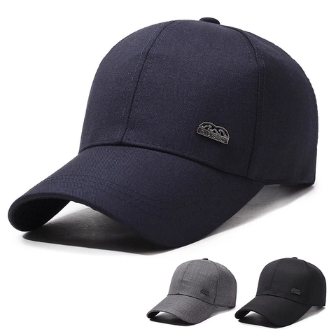 Cappellino Da Baseball Classico In Misto Cotone Cappello Da Sole Per Uomo Fibbia In Metallo Regolabile Sport Tesa Curva