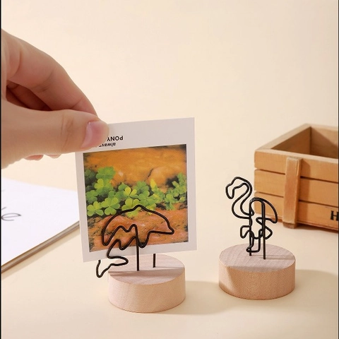 Porta Promemoria Base Legno Clip Foto Filo Supporto Biglietti Visita Scrivania Supporto Messaggi Decorazione Forme Varie