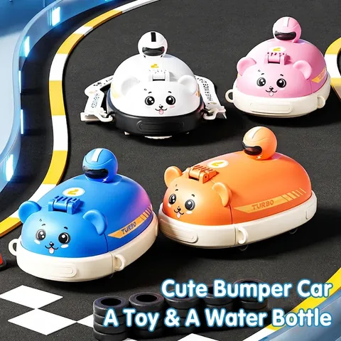Kids Water Bottle With Straw Tritan PC Cartoon Bus Car Shape Portable Strap Leakproof School Travel For Boys Girls