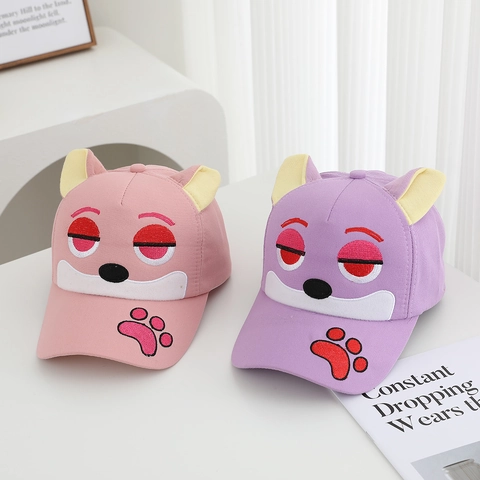 Kinder Cartoon Dier Baseball Pet Met Dimensionale Oren Borduurwerk Zonbescherming Outdoor Verstelbare Katoenmix Hoed