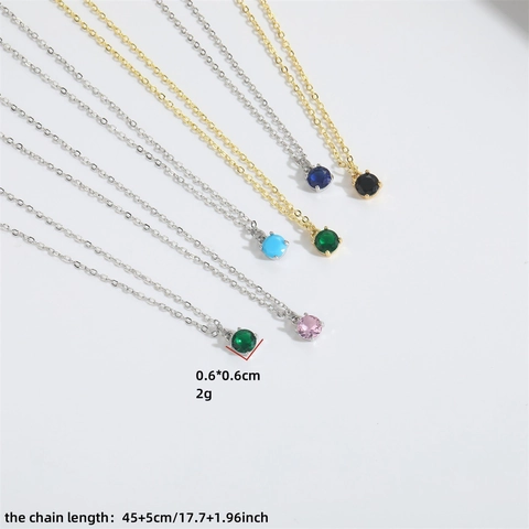 Collana Con Pendente In Zirconia Cubica Rotonda Da Donna Catena Per Clavicola In Rame Minimalista Lusso Elegante Versatile