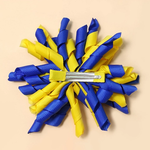 Handgefertigte Korker Haarschleife Spirale Lockige Grosgrain Band Entenschnabel Clip Für Mädchen Kinder Süße Haar-Accessoires