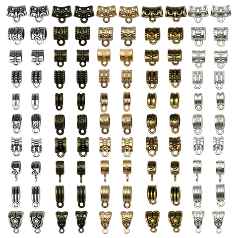 Mixed Alloy Jewelry Findings Retro Pendant Connectors Spacer Beads For DIY Bracelet Necklace Making Antique Gold Silver Colors