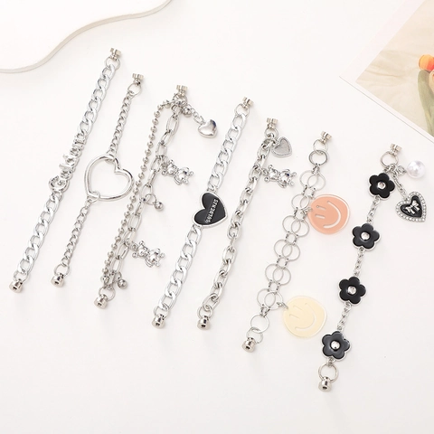 Bracciale A Catena In Metallo Con Ciondolo Orso Cuore Luna Stella Gioielli Di Moda Con Chiusura Magnetica