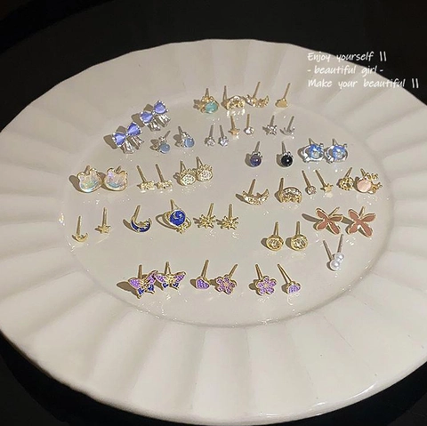 Exquisites Schleifen-Ohrring-Set Mit 925er Silberstiften Kupfer Strass Künstliche Perlen Koreanischer Schmuck Für Damen