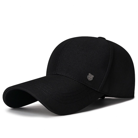 Herren Baseballkappe Verlängerter Schirm Sonnenschutz Polyester Twill Verstellbar Outdoor Freizeit Metallschild Logo