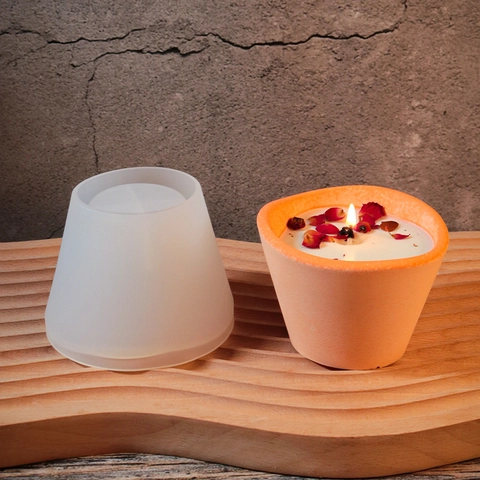 DIY Silicone Mold For Wave Pattern Candle Cup Silicone Mold Handmade Aromatherapy Candle Plaster Cement Storage Jar Mold