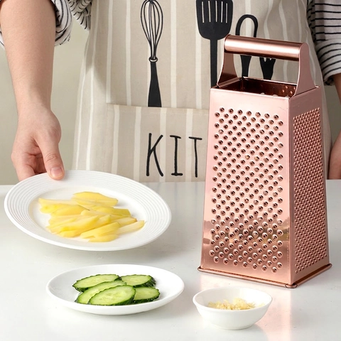 Stainless Steel Multi-Sided Box Grater Four-Sided Shredder Slicer For Vegetable Cheese Kitchen Tool Portable Handle