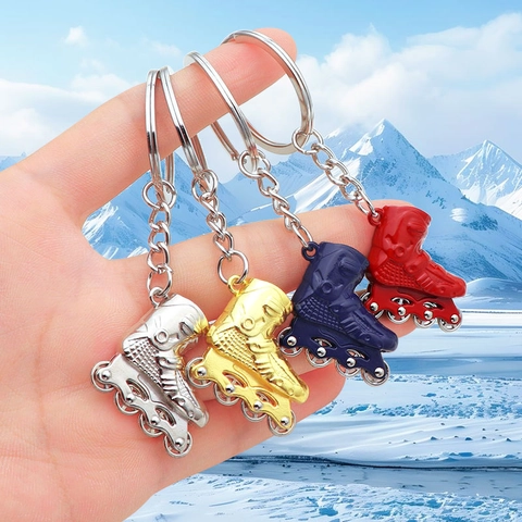 Portachiavi Pattini A Rotelle Pattini Da Ghiaccio Lega Di Zinco Metallo Sport Miniatura Pendente Souvenir Regalo