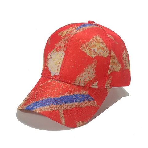 Women Colorful Graffiti Print Baseball Cap Polyester Curved Brim Adjustable Sun Protection Fashion Casual Streetwear Hat