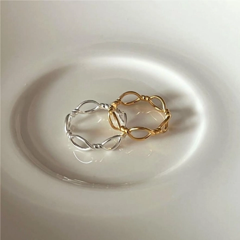Minimalistischer 925 Sterling Silber Ring Gedrehtes Seil Geometrischer Schmuck Für Frauen Koreanischer Stil Elegantes Geschenk