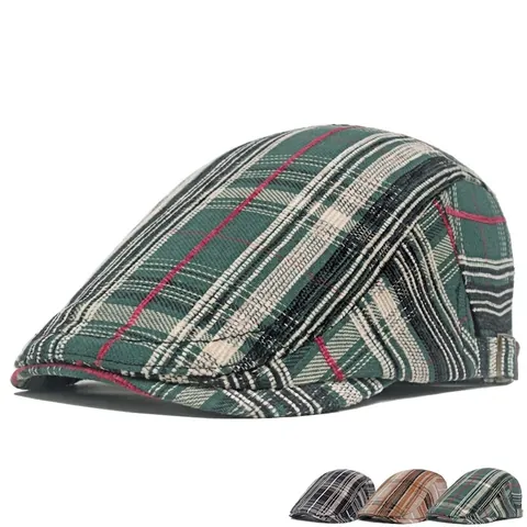 Coppolla Retro Uomo Quadri Inverno Caldo Fodera Pile Regolabile Newsboy Pittore Berretto Stile Britannico Classico