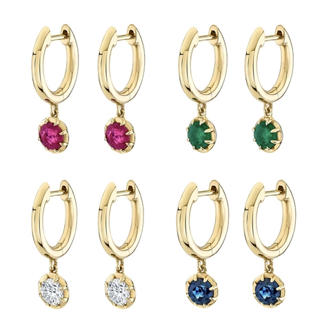 Esotici Orecchini a Cerchio Tondi Geometrici Con Perno in Argento Sterling 925 Orecchini Pendenti in Rame Placcato Oro Zirconia Donna