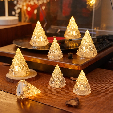 LED Elektronische Kerzen Flammenlose Nachtlichter Kristalltextur Batteriebetrieben Für Weihnachten Hochzeit Deko Lampe