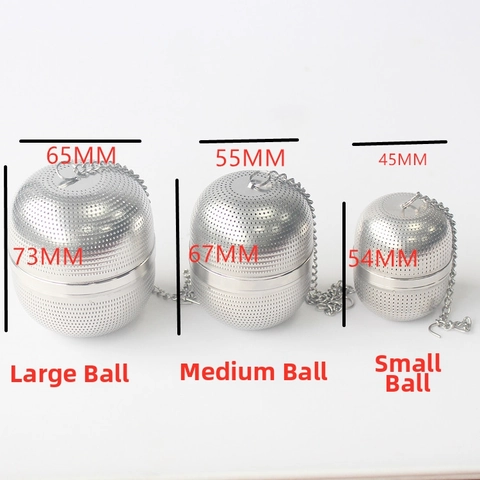 Stainless Steel Tea Infuser Ball Mesh Spice Filter With Chain Hook