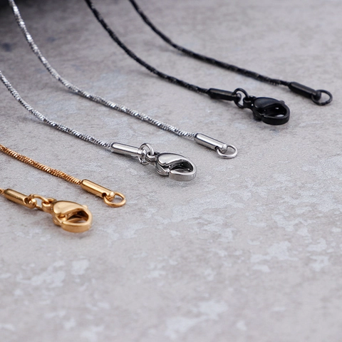 Collar De Cadena De Serpiente Delgada Minimalista De Acero Inoxidable Con Cierre De Langosta Para Hombres Y Mujeres