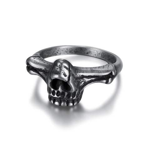 Skull Head Ring Stainless Steel Vintage Gothic Punk Ghost Face Skeleton Biker Band For Men