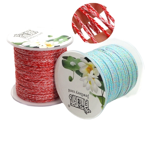 Multicolor Twisted Braided Cord Nylon Polyester Rope For DIY Bracelet Necklace Making Jewelry Craft Findings
