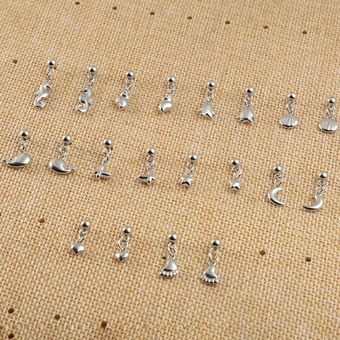 Orecchini Pendenti Cavalluccio Marino Conchiglia Balena Acciaio Inossidabile 304 Placcato Oro 18K Gioielli Minimalisti